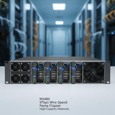 Juniper MX480 Enterprise Router with 9Tbps Wire-Speed, 6-Slot Modular Platform and Penta Chipset for High-Capacity Networks